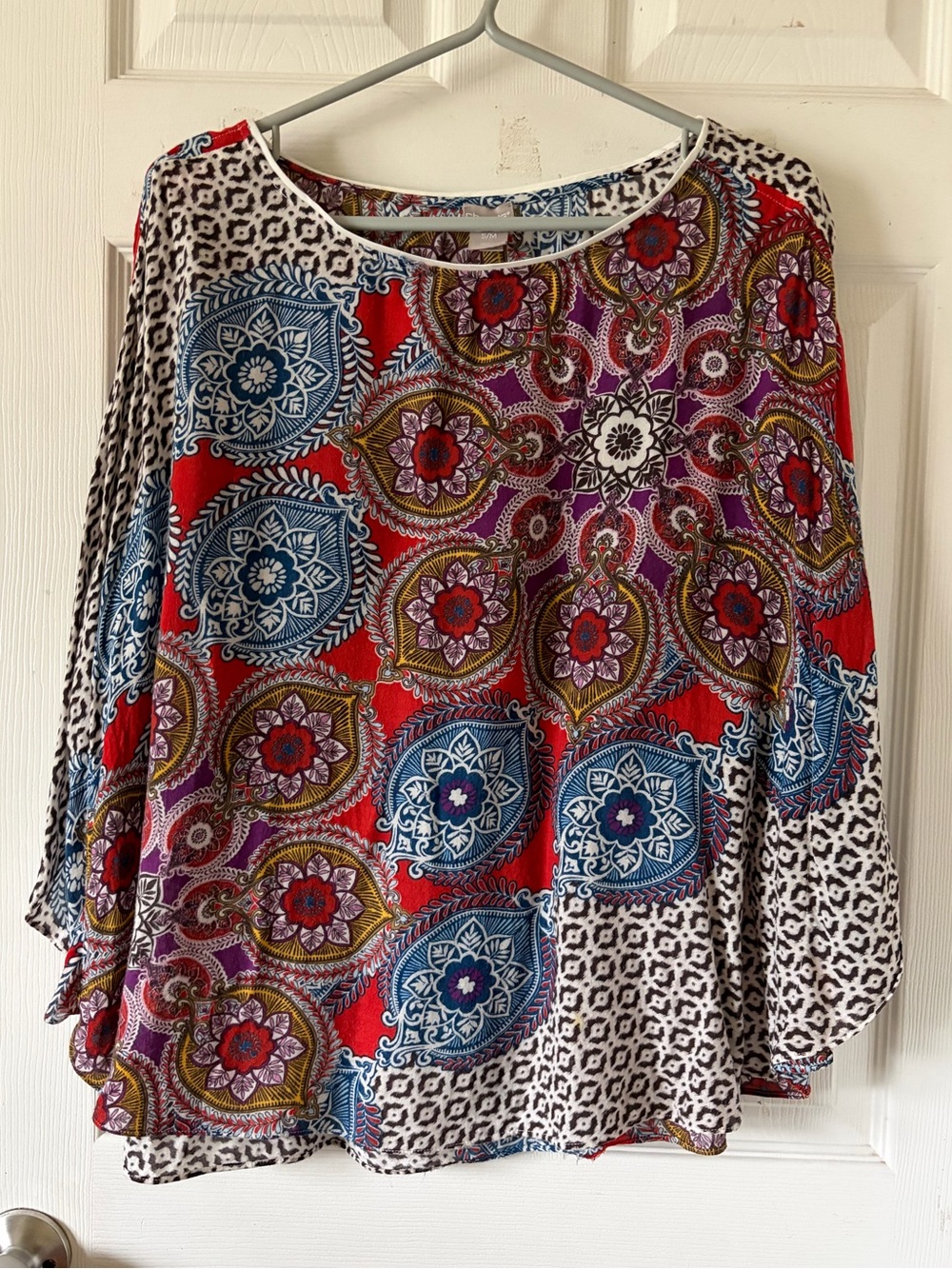 Chico's Red Multi Medallion Print Tunic